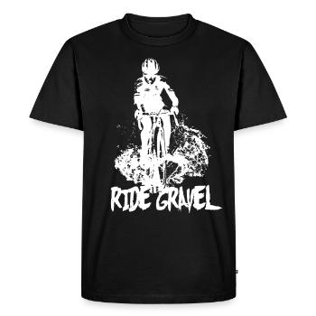 Cyclocrosser Gravel Bike Vélo - T-shirt Premium bio Homme - noir - Devant - Nico (187cm)