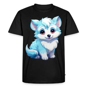 Kawaii Arctic Fox Mignon Japonais Anime Esthétique - T-shirt Premium bio Homme - noir - Devant - Nico (187cm)