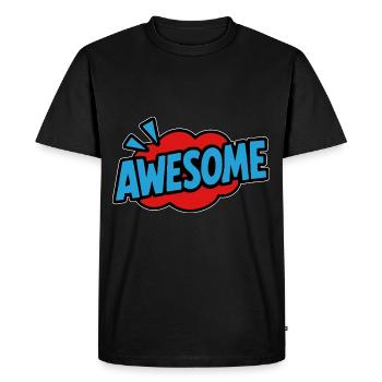 Bande dessinée de lettrage rétro géniale - T-shirt Premium bio Homme - noir - Devant - Nico (187cm)