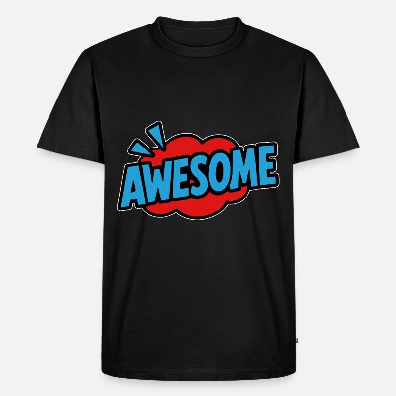 Awesome Retro Schriftzug Comic - Männer Premium Bio T-Shirt - Schwarz