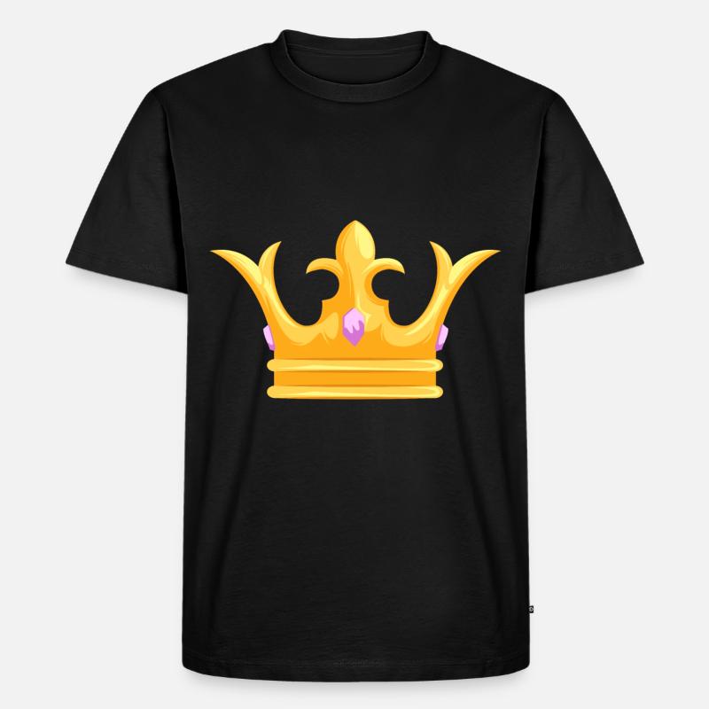 Crown - Krone - Männer Premium Bio T-Shirt - Schwarz