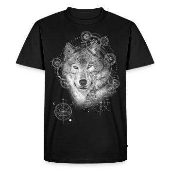 LOUP MYSTIQUE NATURE ÈSPRIT SPIRITUALITÉ NATURE - T-shirt Premium bio Homme - noir - Devant - Nico (187cm)