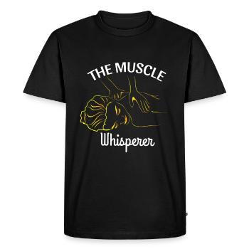 The Muscle Whisperer Massage Masseur Masseuse - Men's Premium Organic T-Shirt - black - Front - Nico (187cm)