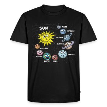 Children Sun Planet Planet Planet Solar System System - Men's Premium Organic T-Shirt - black - Front - Nico (187cm)