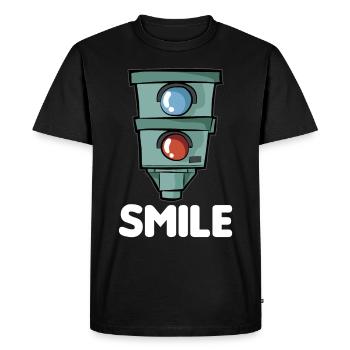 SMILE Starenkasten Blitzer Raser Knöllchen Cartoon - T-shirt Premium bio Homme - noir - Devant - Nico (187cm)