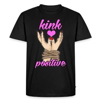 KINK POSITIVE BDSM Bondage attacher foir fétiche - T-shirt Premium bio Homme - noir - Devant - Nico (187cm)