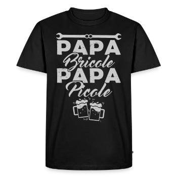 Papa bricole Papa Picole 2 - T-shirt Premium bio Homme - noir - Devant - Nico (187cm)
