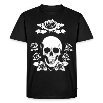 Horreur Crâne Crâne Art Crâne Gothique Heavy Metal - T-shirt Premium bio Homme - noir - Devant - Nico (187cm)