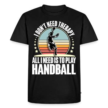Handballeur Handballeur - T-shirt Premium bio Homme - noir - Devant - Nico (187cm)