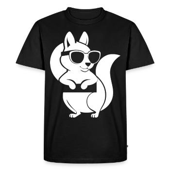 Funny Squirrel Wearing Sunglasses Squirrels - Men's Premium Organic T-Shirt - black - Front - Nico (187cm)