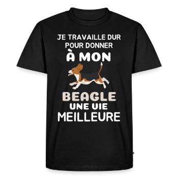 chien de race beagle - T-shirt Premium bio Homme - noir - Devant - Nico (187cm)