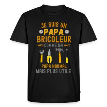 Je suis un papa bricoleur très utile - T-shirt Premium bio Homme - noir - Devant - Nico (187cm)