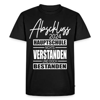 Abschluss 2024 Hauptschule - Männer Premium Bio T-Shirt - Schwarz - Vorne - Nico (187cm)