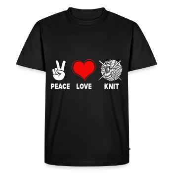 Crochets Yarn Tricot aiguille de fil couture laine - T-shirt Premium bio Homme - noir - Devant - Nico (187cm)