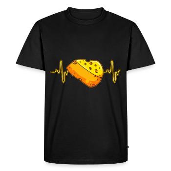 Cheese heartbeat ECG - Men's Premium Organic T-Shirt - black - Front - Nico (187cm)