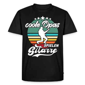 Cadeau de grand-père guitariste de guitare - T-shirt Premium bio Homme - noir - Devant - Nico (187cm)