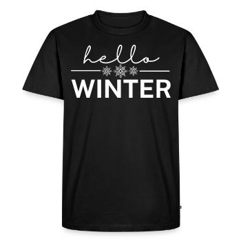 Bonjour l’hiver - T-shirt Premium bio Homme - noir - Devant - Nico (187cm)