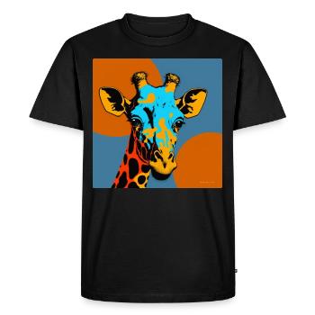 Giraffe in Pop Art - Männer Premium Bio T-Shirt - Schwarz - Vorne - Nico (187cm)