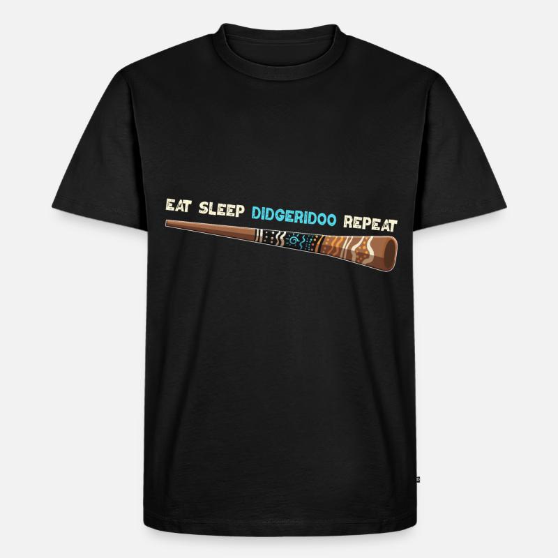 Manger Didgeridoo Sommeil Répéter - T-shirt Premium bio Homme - noir