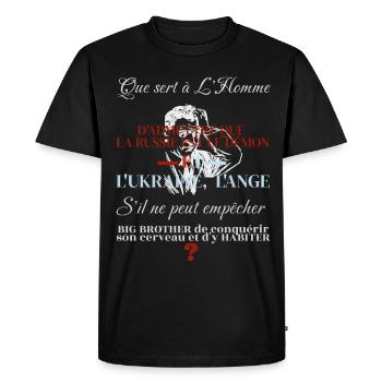 Que sert à l'homme de choisir? - T-shirt Premium bio Homme - noir - Devant - Nico (187cm)