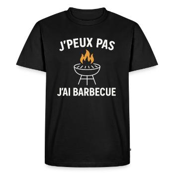 j’peux pas j’ai barbecue - T-shirt Premium bio Homme - noir - Devant - Nico (187cm)