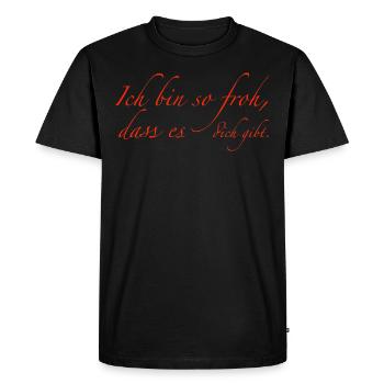 Je suis content que vous existiez - T-shirt Premium bio Homme - noir - Devant - Nico (187cm)