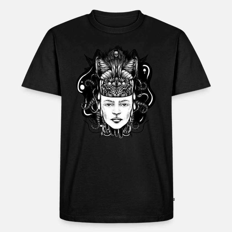 Wolfsmädchen - Männer Premium Bio T-Shirt - Schwarz