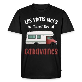 Les Vrais Mecs Trient Des Caravanes - T-shirt Premium bio Homme - noir - Devant - Nico (187cm)