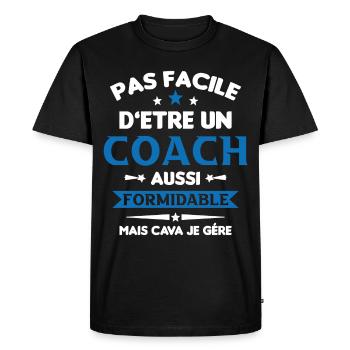 Coach Formidable Idée Cadeau Entraîneur Drôle - T-shirt Premium bio Homme - noir - Devant - Nico (187cm)