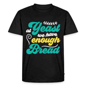 Chez Yeast, nous avons assez de pain - Funny Bread Baker - T-shirt Premium bio Homme - noir - Devant - Nico (187cm)