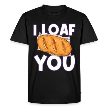 I Loaf You - Bread Baking - Men's Premium Organic T-Shirt - black - Front - Nico (187cm)
