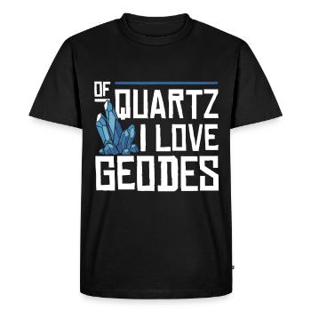 Of Quartz I Love Geodes | Geologist - Men's Premium Organic T-Shirt - black - Front - Nico (187cm)