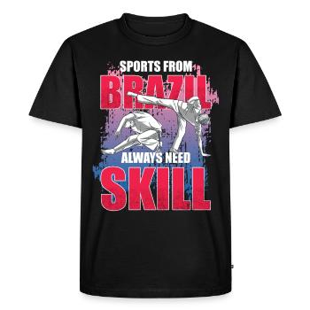 Les sports du Brésil ont toujours besoin d’habileté - Capoeira - T-shirt Premium bio Homme - noir - Devant - Nico (187cm)
