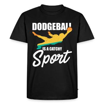 Le ballon chasseur est un sport accrocheur - T-shirt Premium bio Homme - noir - Devant - Nico (187cm)