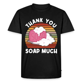 Merci beaucoup savon - Soap Maker - T-shirt Premium bio Homme - noir - Devant - Nico (187cm)