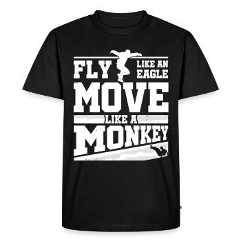 Parkour Design For Freerunner | Freerunning - Men's Premium Organic T-Shirt - black - Front - Nico (187cm)