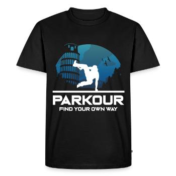 Parkour Design pour Freerunner | Freerunning - T-shirt Premium bio Homme - noir - Devant - Nico (187cm)