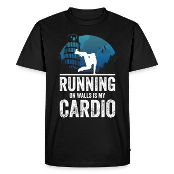 Parkour Design For Freerunner | Freerunning - Men's Premium Organic T-Shirt - black - Front - Nico (187cm)