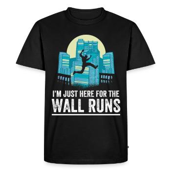 Parkour Design For Freerunner | Freerunning - Men's Premium Organic T-Shirt - black - Front - Nico (187cm)