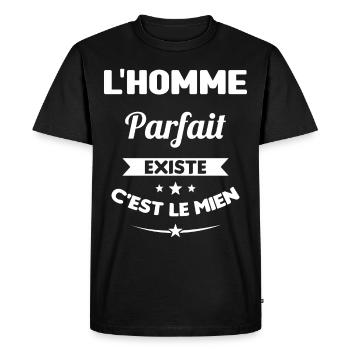homme parfait cadeau saint valentin homme - T-shirt Premium bio Homme - noir - Devant - Nico (187cm)