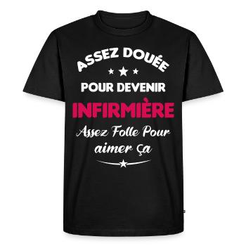 Assez douée pour devenir infirmière cadeau - T-shirt Premium bio Homme - noir - Devant - Nico (187cm)