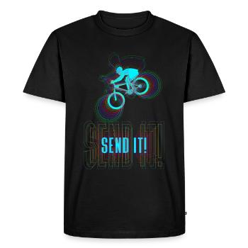 Vélo de montagne Envoyez-le - T-shirt Premium bio Homme - noir - Devant - Nico (187cm)