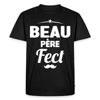 beau-pèrefect cadeau beau-papa anniversaire humour - T-shirt Premium bio Homme - noir - Devant - Nico (187cm)