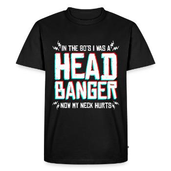 Drôle de Heavy Metal Headbanging - T-shirt Premium bio Homme - noir - Devant - Nico (187cm)
