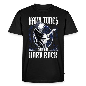 Hard Times Call For Heavy Metal - Men's Premium Organic T-Shirt - black - Front - Nico (187cm)