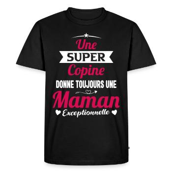 Copine future maman mère cadeau drôle naissance - T-shirt Premium bio Homme - noir - Devant - Nico (187cm)