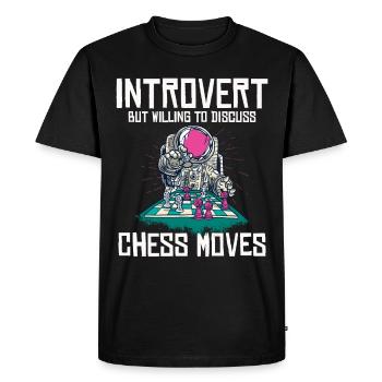 Drôle de joueur d’échecs - T-shirt Premium bio Homme - noir - Devant - Nico (187cm)