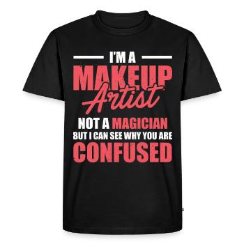Funny Makeup Artist - Men's Premium Organic T-Shirt - black - Front - Nico (187cm)