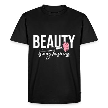 La beauté est mon affaire - Maquilleuse - T-shirt Premium bio Homme - noir - Devant - Nico (187cm)
