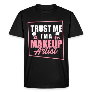 Croyez-moi, je suis une maquilleuse - T-shirt Premium bio Homme - noir - Devant - Nico (187cm)